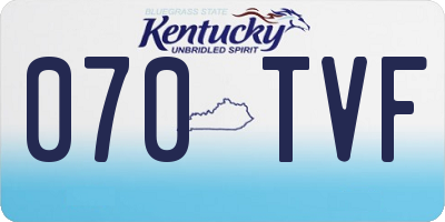 KY license plate 070TVF
