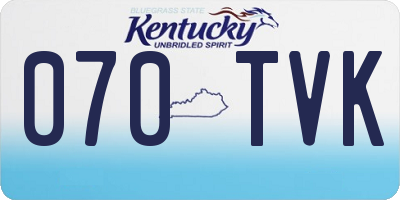 KY license plate 070TVK
