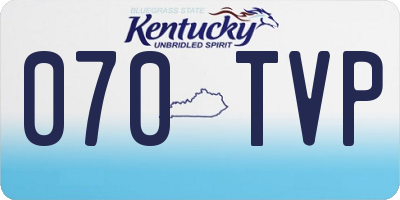 KY license plate 070TVP