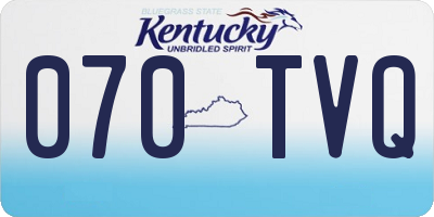 KY license plate 070TVQ