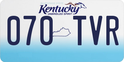 KY license plate 070TVR