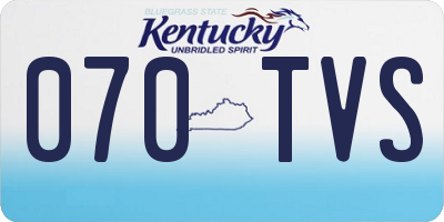 KY license plate 070TVS