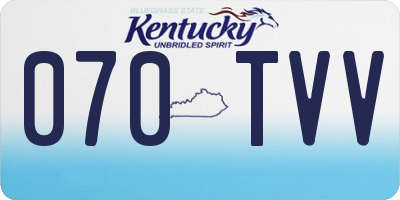 KY license plate 070TVV