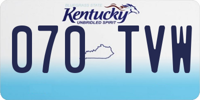 KY license plate 070TVW