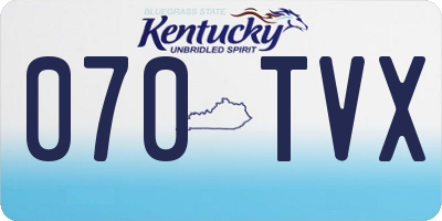 KY license plate 070TVX