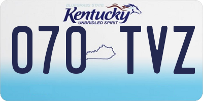 KY license plate 070TVZ
