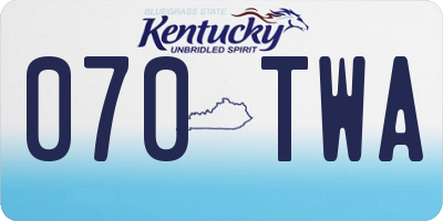 KY license plate 070TWA