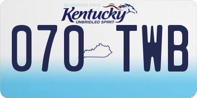KY license plate 070TWB