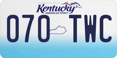 KY license plate 070TWC