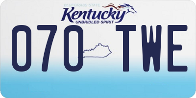 KY license plate 070TWE