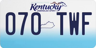 KY license plate 070TWF