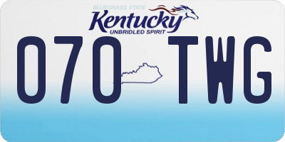 KY license plate 070TWG