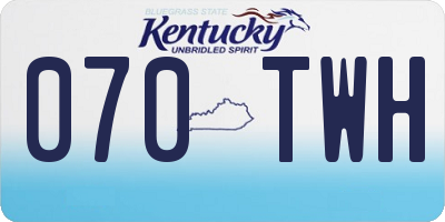 KY license plate 070TWH