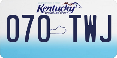 KY license plate 070TWJ