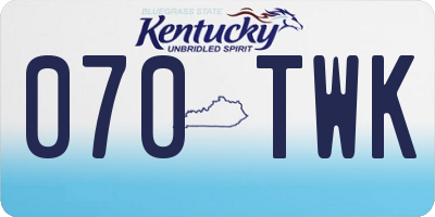 KY license plate 070TWK