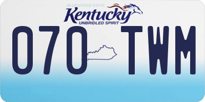 KY license plate 070TWM