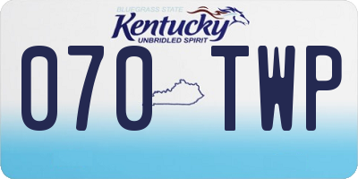 KY license plate 070TWP
