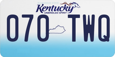 KY license plate 070TWQ