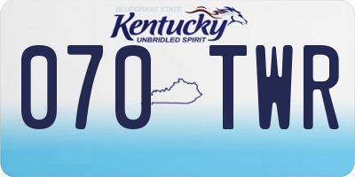KY license plate 070TWR