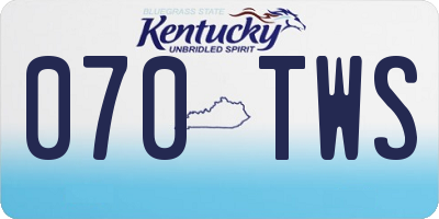 KY license plate 070TWS