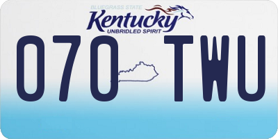 KY license plate 070TWU