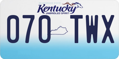 KY license plate 070TWX
