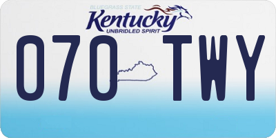 KY license plate 070TWY