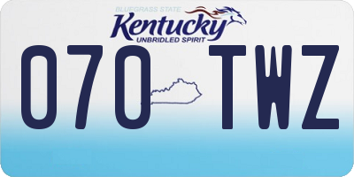 KY license plate 070TWZ