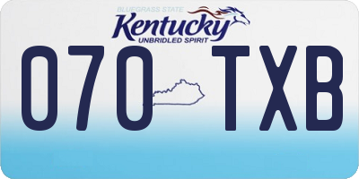 KY license plate 070TXB