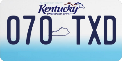 KY license plate 070TXD