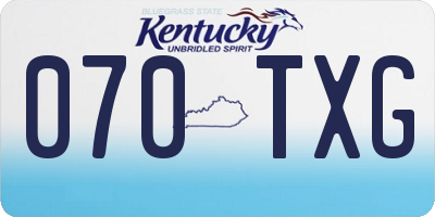 KY license plate 070TXG