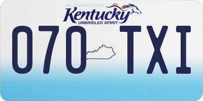 KY license plate 070TXI