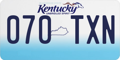 KY license plate 070TXN