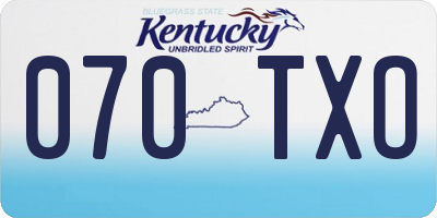 KY license plate 070TXO
