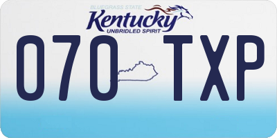 KY license plate 070TXP