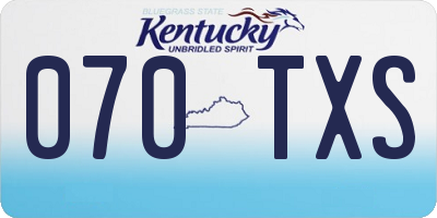 KY license plate 070TXS