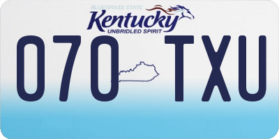 KY license plate 070TXU