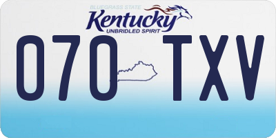 KY license plate 070TXV