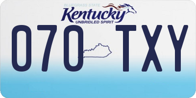 KY license plate 070TXY