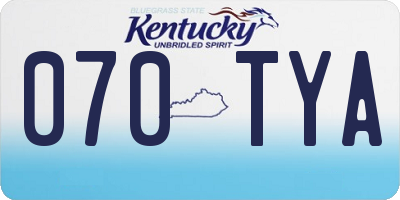 KY license plate 070TYA