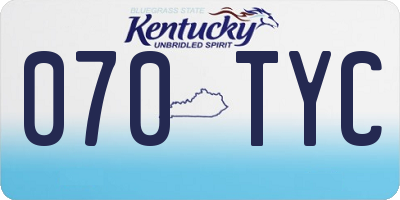 KY license plate 070TYC