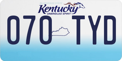 KY license plate 070TYD