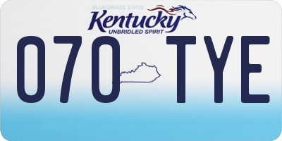 KY license plate 070TYE