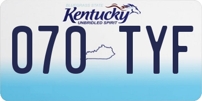 KY license plate 070TYF