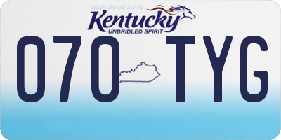KY license plate 070TYG