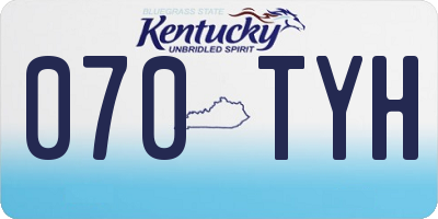 KY license plate 070TYH