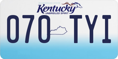 KY license plate 070TYI