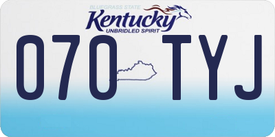 KY license plate 070TYJ