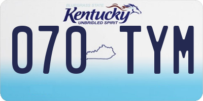 KY license plate 070TYM
