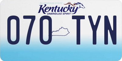 KY license plate 070TYN